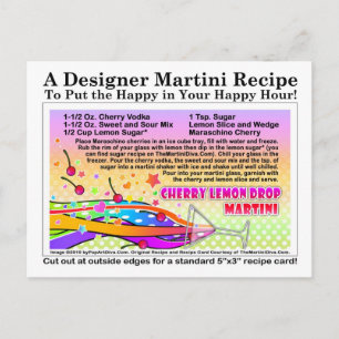 Cherry Lemon Drop Martini Recipe-vykort Vykort