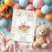 Cherry Little Cutie Paj Pastel Gingham Baby Shower