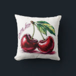Cherry Love Cushion Kudde<br><div class="desc">Add a pop of sweetness to your space with the Cherry Love Cushion. A delightful blend of charm, comfort, and cozy vibes. Featuring vibrant cherries and playful heart accents on a soft, high-quality fabric, this cushion brings a flirty, fresh twist to any room. Whether you're sprucing up a couch, bed,...</div>