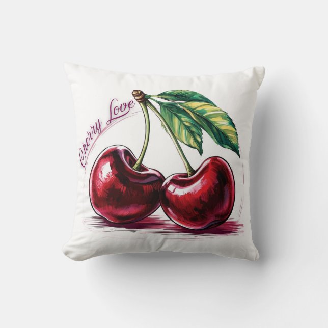 Cherry Love Cushion Kudde (Framsida)
