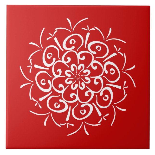Cherry Mandala Kakelplatta (Framsidan)