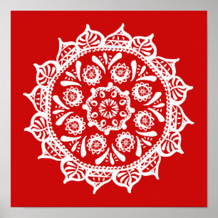 Cherry Mandala Poster