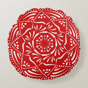 Cherry Mandala Rund Kudde
