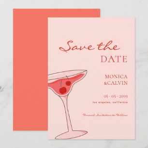Cherry Martini Rosa & Red Bröllop Spara Datumet