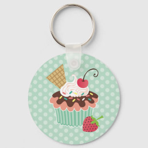 Cherry & Mint Cuptårta Nyckelring