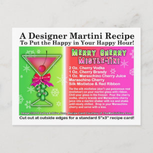 Cherry Mistle-Tini jul Martini Recipe Helg Vykort