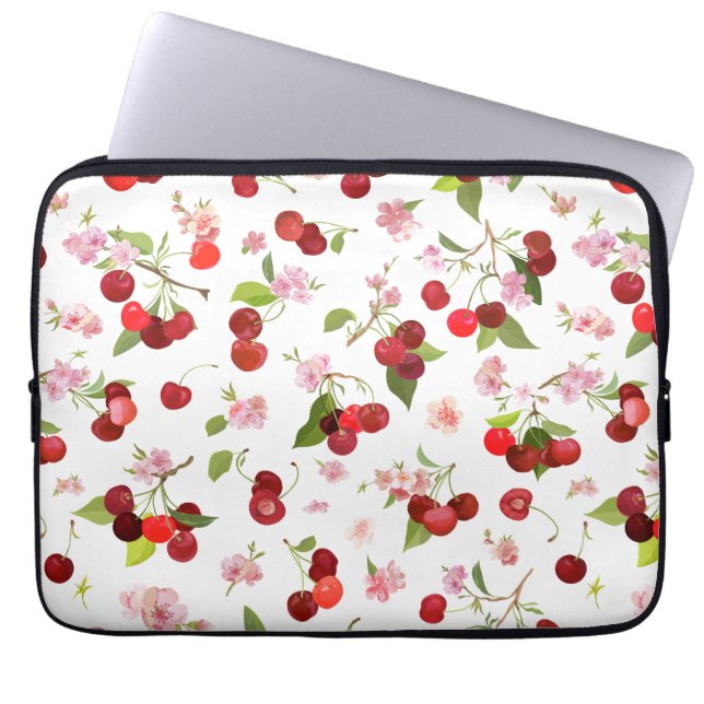 Cherry Mönster 1 Laptop Fodral (Framsidan)