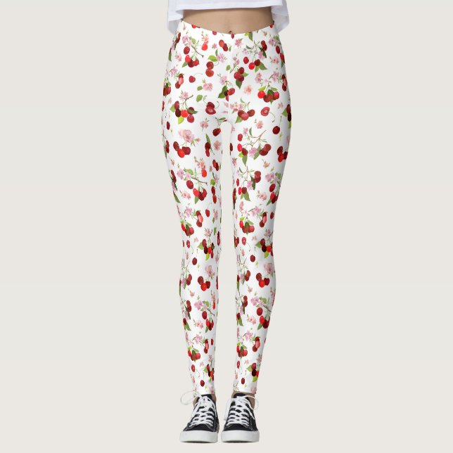 Cherry Mönster 1 Leggings (Framsida)
