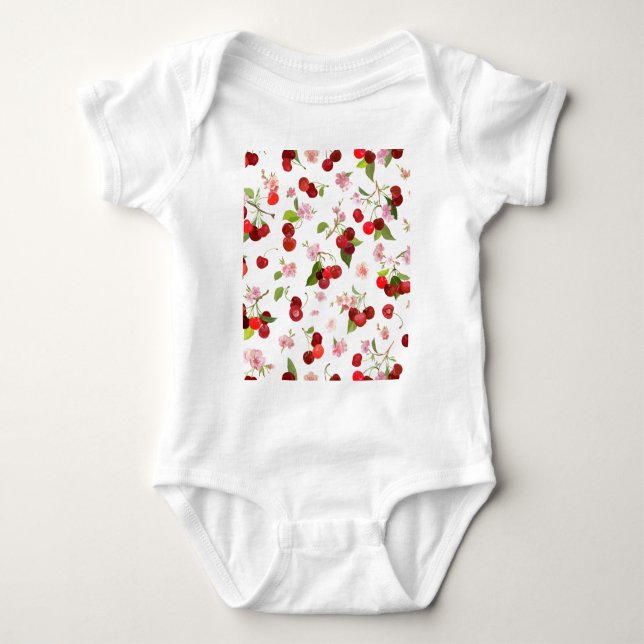 Cherry Mönster 1 T Shirt (Framsida)