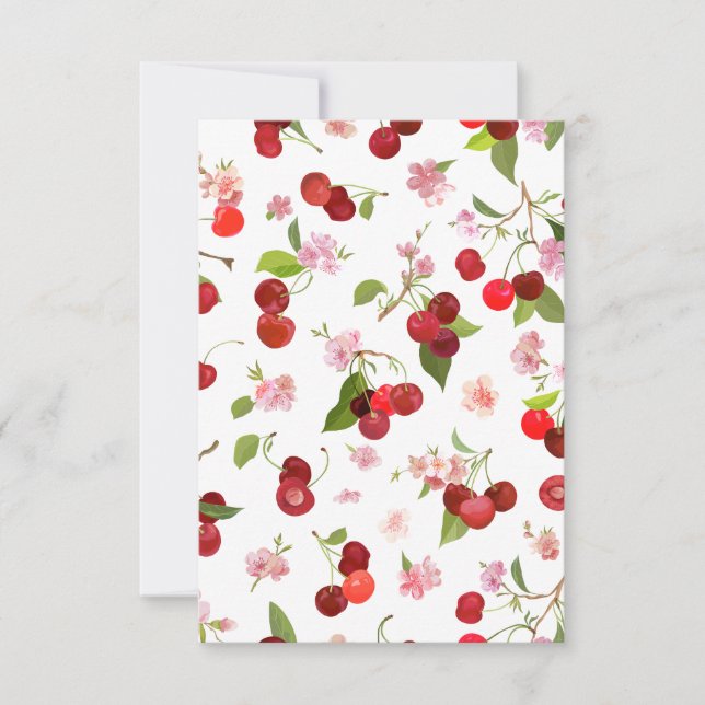 Cherry Mönster 1 Tack Kort (Framsida)