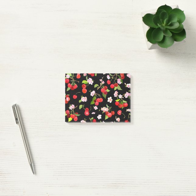 Cherry Mönster 2 Post-it Block (Kontor)