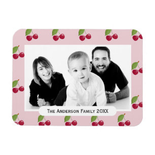 Cherry Mönster Rosa Anpassad Foto Personlig Magnet