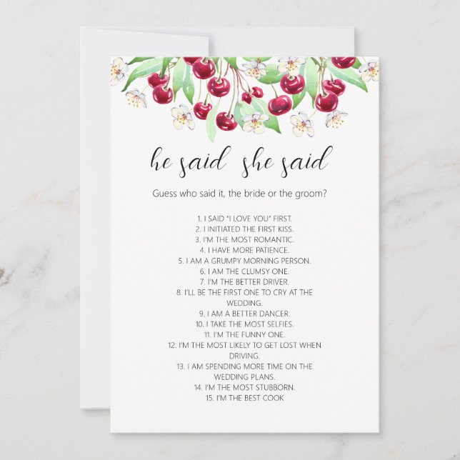 Cherry Much Bröllop match Inbjudningar (Framsida)