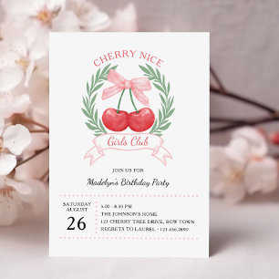 Cherry Nice Girls Club Rosa Födelsedagsbåge Inbjudningar