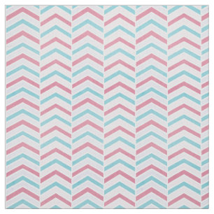 Cherry och Blue Faded Chevron Mönster Tyg