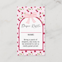 Cherry On Top Baby Shower Diaper Raffle Game Visitkort