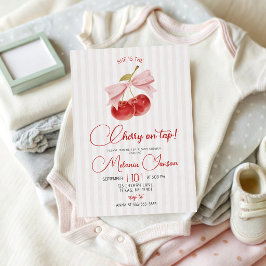 Cherry on Top Baby Shower Inbjudan