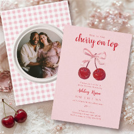 Cherry on Top Baby Shower-inbjudan med foto Inbjudningar