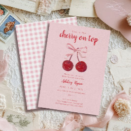 Cherry on Top Baby Shower Invitation Inbjudningar