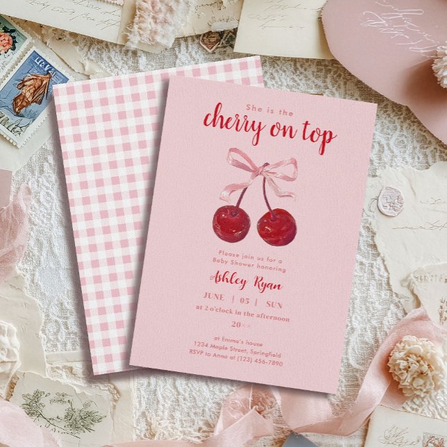 Cherry on Top Baby Shower Invitation Inbjudningar (Skapare uppladdad)