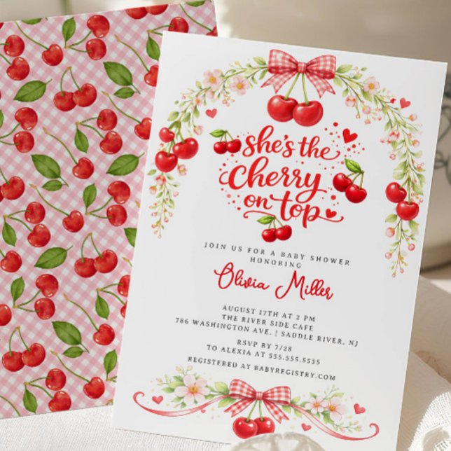 Cherry on Top Baby Shower Invitation Inbjudningar (Skapare uppladdad)