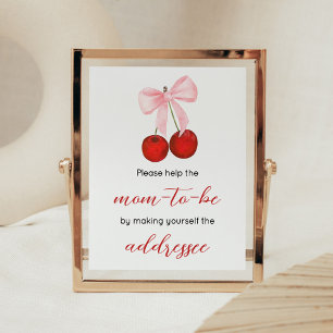Cherry on Top Baby Shower Kuvert Station Poster