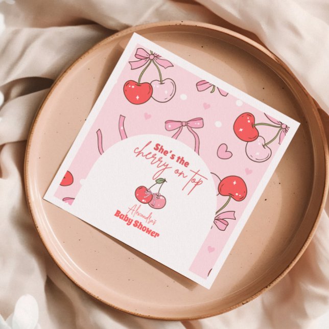 Cherry on top Baby Shower Pappersservett (Skapare uppladdad)