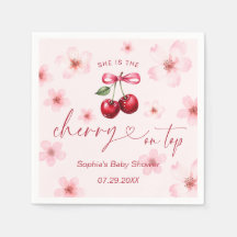 Cherry on Top Baby Shower Rosa Cherry Blommar