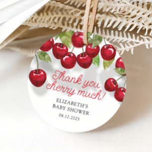 Cherry on Top Baby Shower Tack Gåvor Etiketter