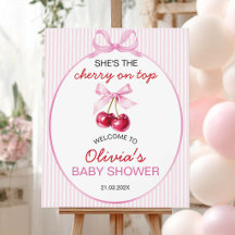 Cherry on Top Baby Shower Welcome Sign