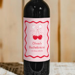 Cherry on Top Bachelorette Party Vinflaska Etikett<br><div class="desc">Fira med vår Personlig Cherry On Top Bachelorette Party Vin-etikett - perfekten för ditt bachelorette-parti gynnar! Den här etiketten är perfekt för körsbär på roligt på toppmögelröta, rött och rosa bachelorette-parti. Vare sig det är ett Valentine bachelorette-tema, ett fyllo i kärlek-bachelorette, eller en kyss på miss adjö-bachelorette, är hon verkligen...</div>