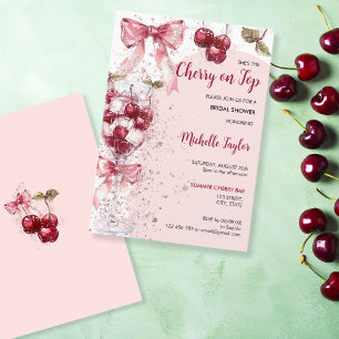 Cherry on Top Bow Boho Arch Summer Möhippa Inbjudningar