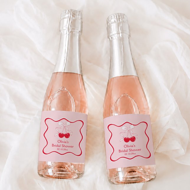 Cherry On Top Bow Bröllopsdusch Mini Champagne (Skapare uppladdad)