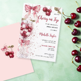Cherry on Top Bow Cocktail Summer Möhippa Inbjudningar