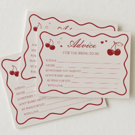 Cherry On Top Bridal Shower Advice Card Inbjudningar