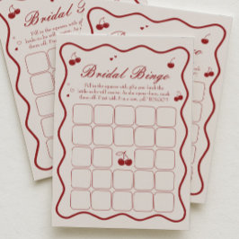 Cherry On Top Bridal Shower Bingo Game Card Inbjudningar