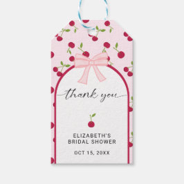 Cherry On Top Bridal Shower Coquette Pink Cute Presentetikett