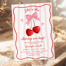Cherry On Top Bröllopsdusch Rosa Röd Rosett