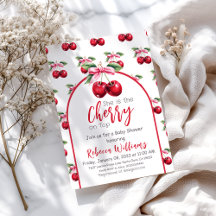 Cherry on Top Coquette Rosa Bow Girl Baby Shower