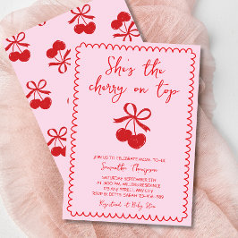 Cherry on Top Cute Hand plockade Flicka Shower Inbjudningar