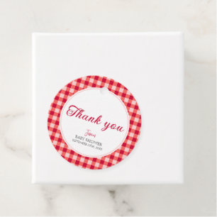 Cherry on top Fall Gingham Play Shower Gåvor Etiketter