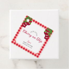 Cherry on top Fall Gingham Play Shower Gåvor Etiketter