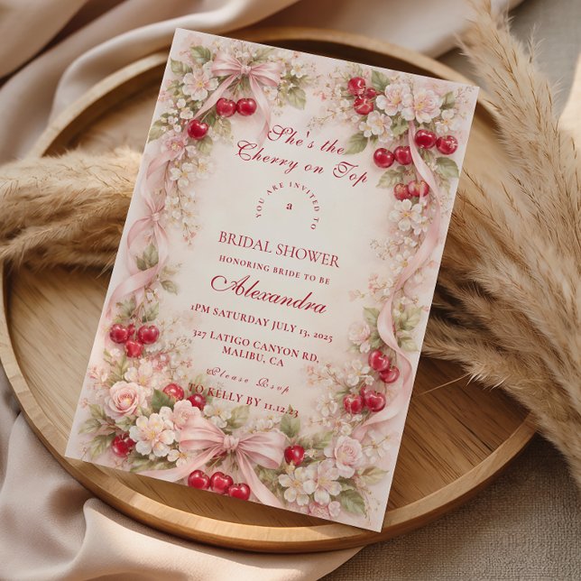 Cherry On Top Garden Romance Bridal Shower Inbjudningar (Skapare uppladdad)