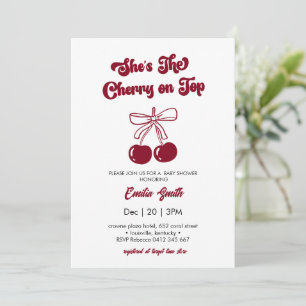 Cherry on Top handritat Bebis firande Inbjudningar
