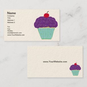Cherry on Top Lila Frosting Vanilla Cupaka Visitkort