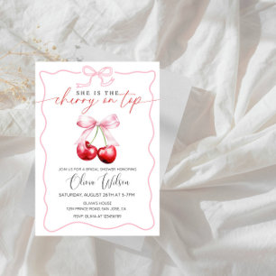 Cherry on Top Möhippa- Sweet & Elegant Party Inbjudningar