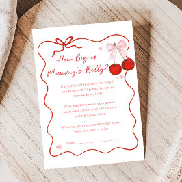 Cherry on Top Pink Bow Baby Shower How Big Is Game