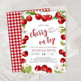 Cherry on Top Red Cherry Baby Shower Inbjudningar