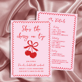 Cherry on Top Red Hand plockade Bachelorette Helg Inbjudningar