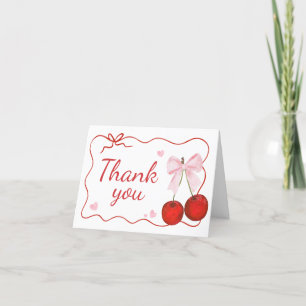 Cherry on Top Rosa Bow Baby Shower Tack Kort